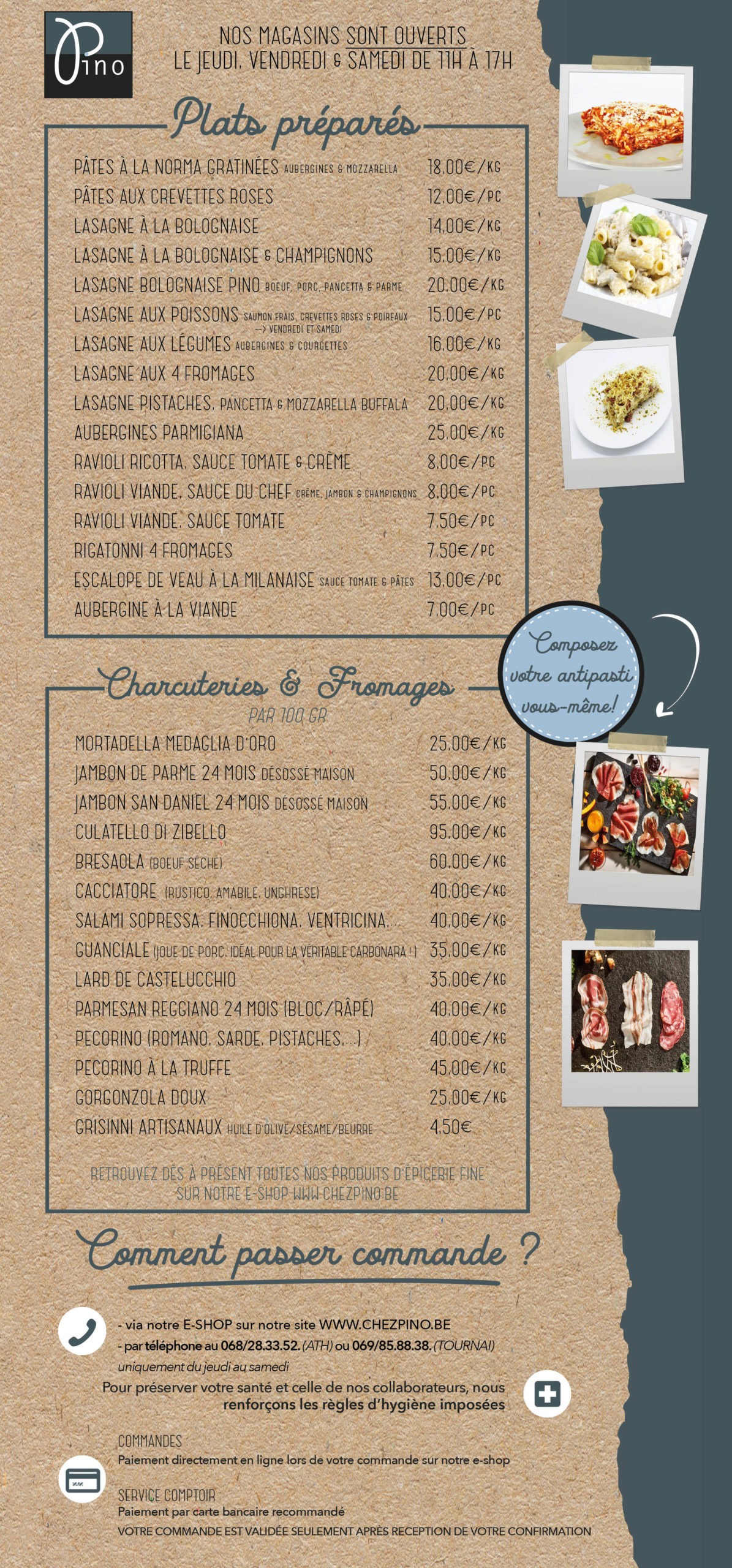 CHEZ PINO - MENU REDUIT LOW