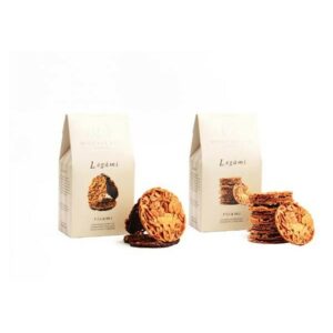 Legami Ricami – biscuit croquant glacé aux amandes effilées, façon florentin, sur base chocolat